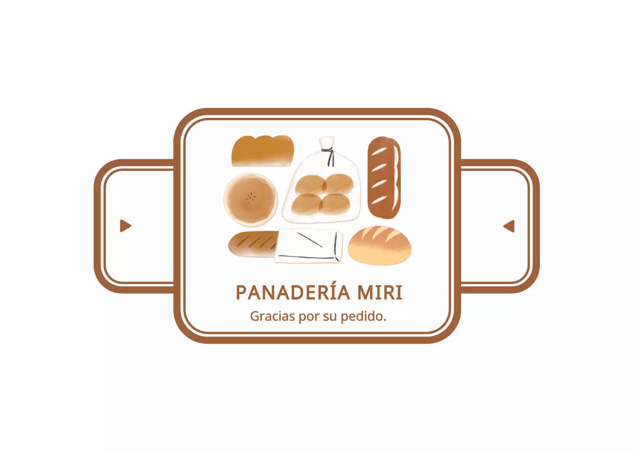 Bonito estilo de ilustración de pan con cálidos colores marrones Gracias por su pedido