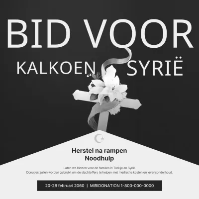 Gids voor noodhulp bij schadeherstel na rampen met kruis gemarkeerd op grijswaardenachtergrond