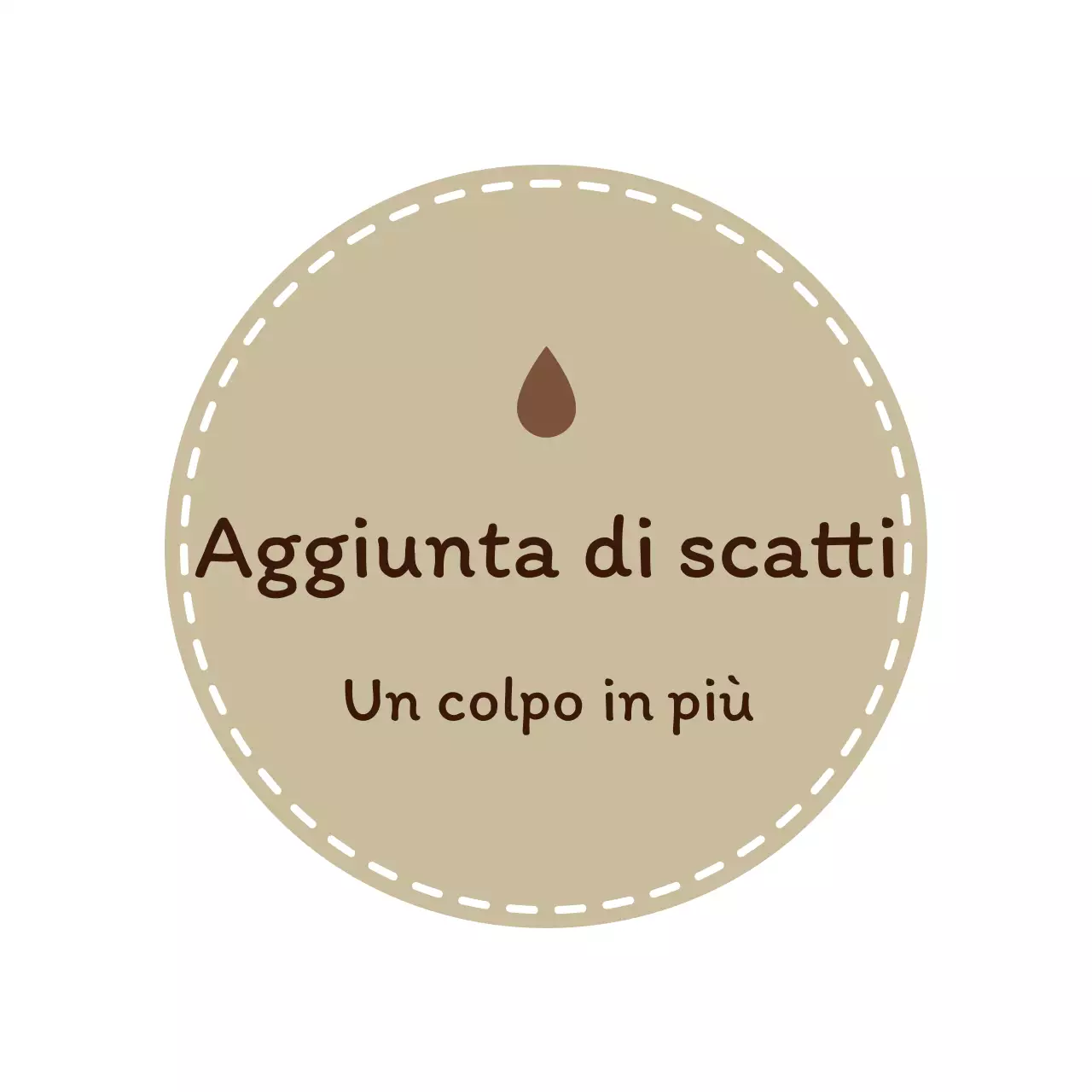 Un'etichetta da caffè beige e marrone con uno stile emozionale