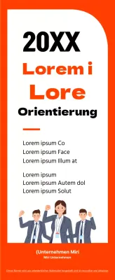 Einfacher Rahmen in Orange und Schwarz für Informationen zur Orientierung neuer Mitarbeiter