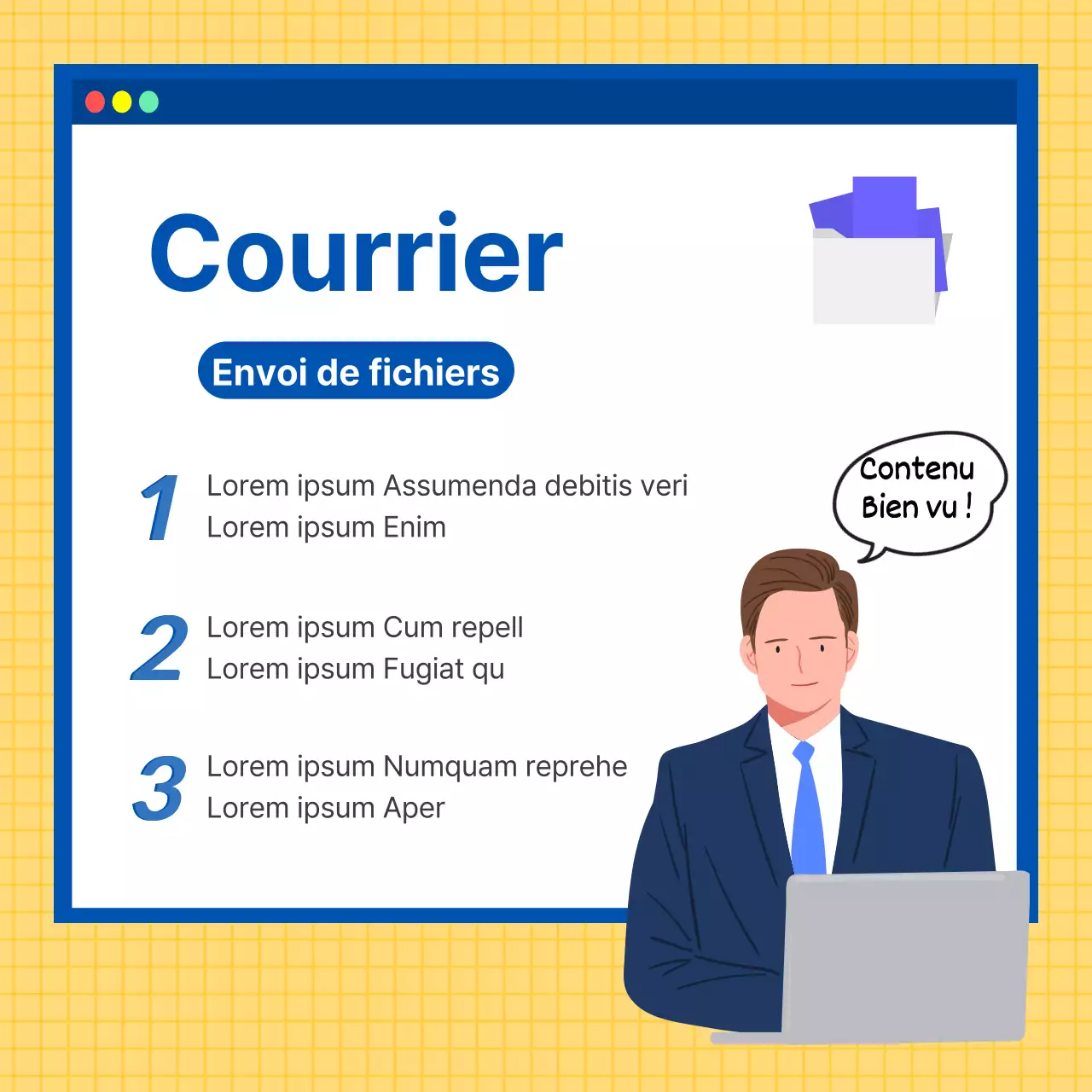 L'étiquette des affaires en jaune et en propre CardNews