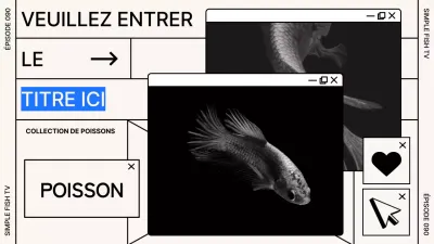Concept de fenêtre quadrillée en noir et beige Garder les poissons