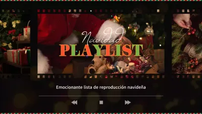 Lista de reproducción navideña en verde y rojo