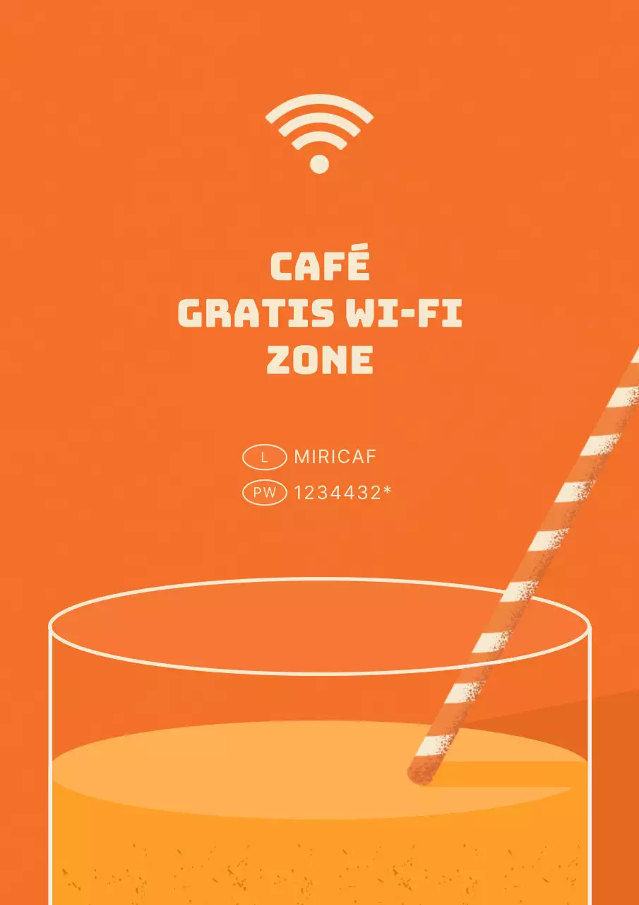 Oranje en geel kopje illustratie cafe wifi gids
