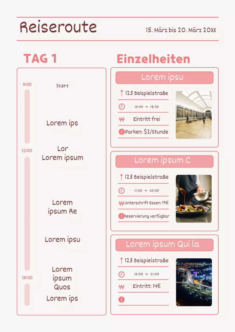 Einfacher MBTI Typ F Reiseplaner mit elfenbeinfarbenem Hintergrund