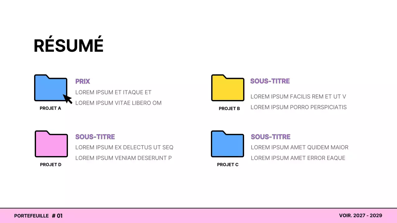 Portefeuille de concepts colorés sur écran d'ordinateur