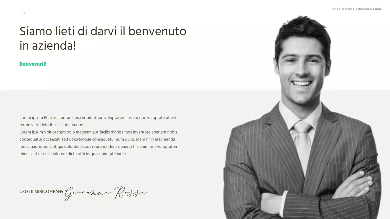 Una guida semplice ed essenziale per i nuovi assunti, con accenti verdi.