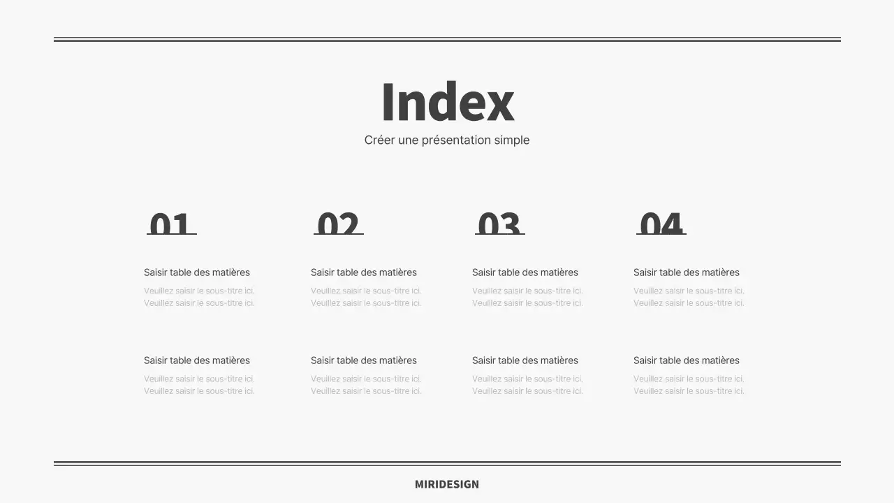 Modèle de présentation simple en gris
