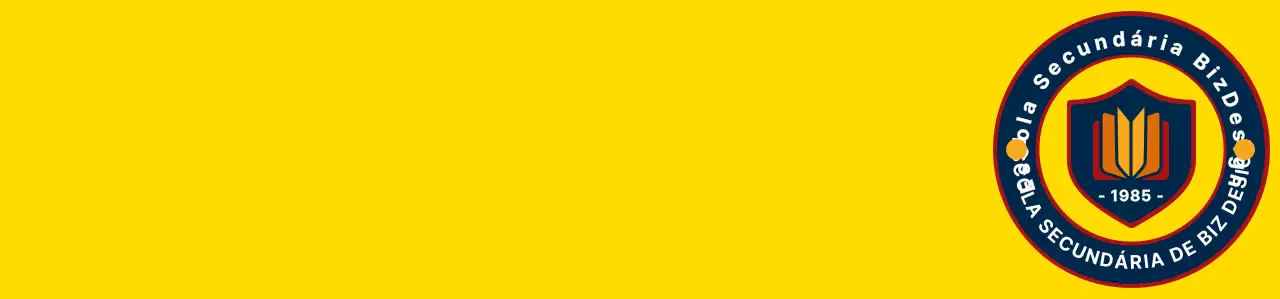 Símbolo de escudo simples e limpo e estilo de combinação de logótipo de emblema em amarelo e azul-marinho-vermelho Organização de serviços governamentais para estudantes do ensino secundário