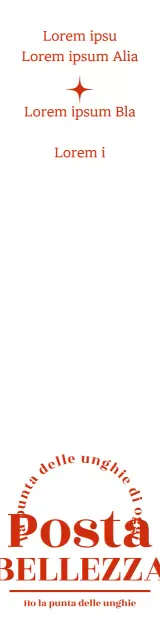 Promozione delle nuove tips per unghie di un negozio di unghie, con testo in rosso.