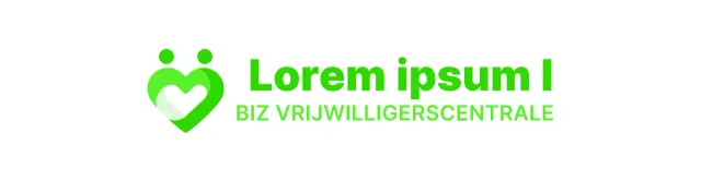 Eenvoudig hartvormig logo in groen promotiemateriaal voor outreach centre