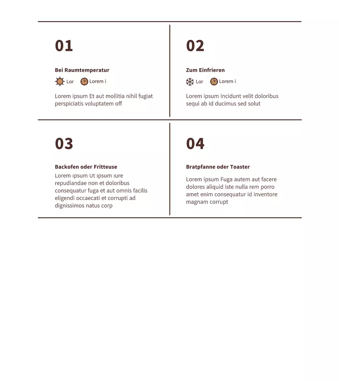 Braunes, einfaches Textlayout Bread Information