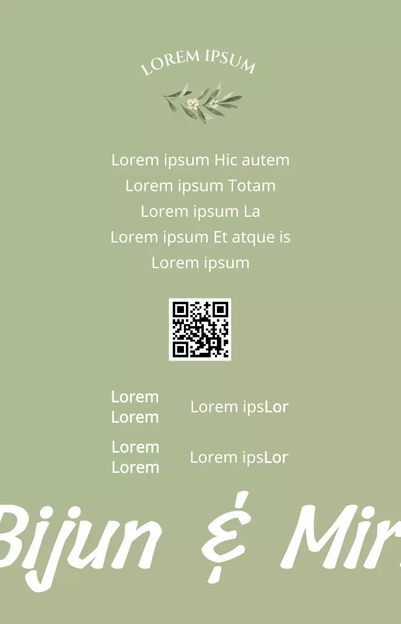 Une invitation de mariage photocarte sobre avec des accents verts