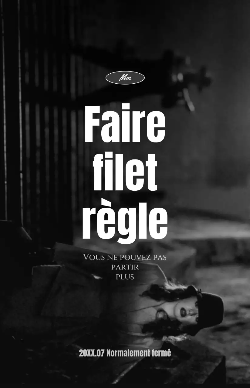 Un souvenir de critique de film en noir et blanc avec un concept de thriller.