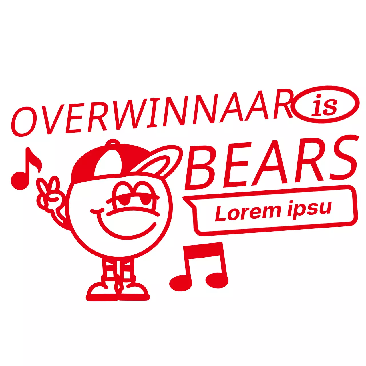 Kinderen sportdag concept t-shirt met een schattige illustratie in rood