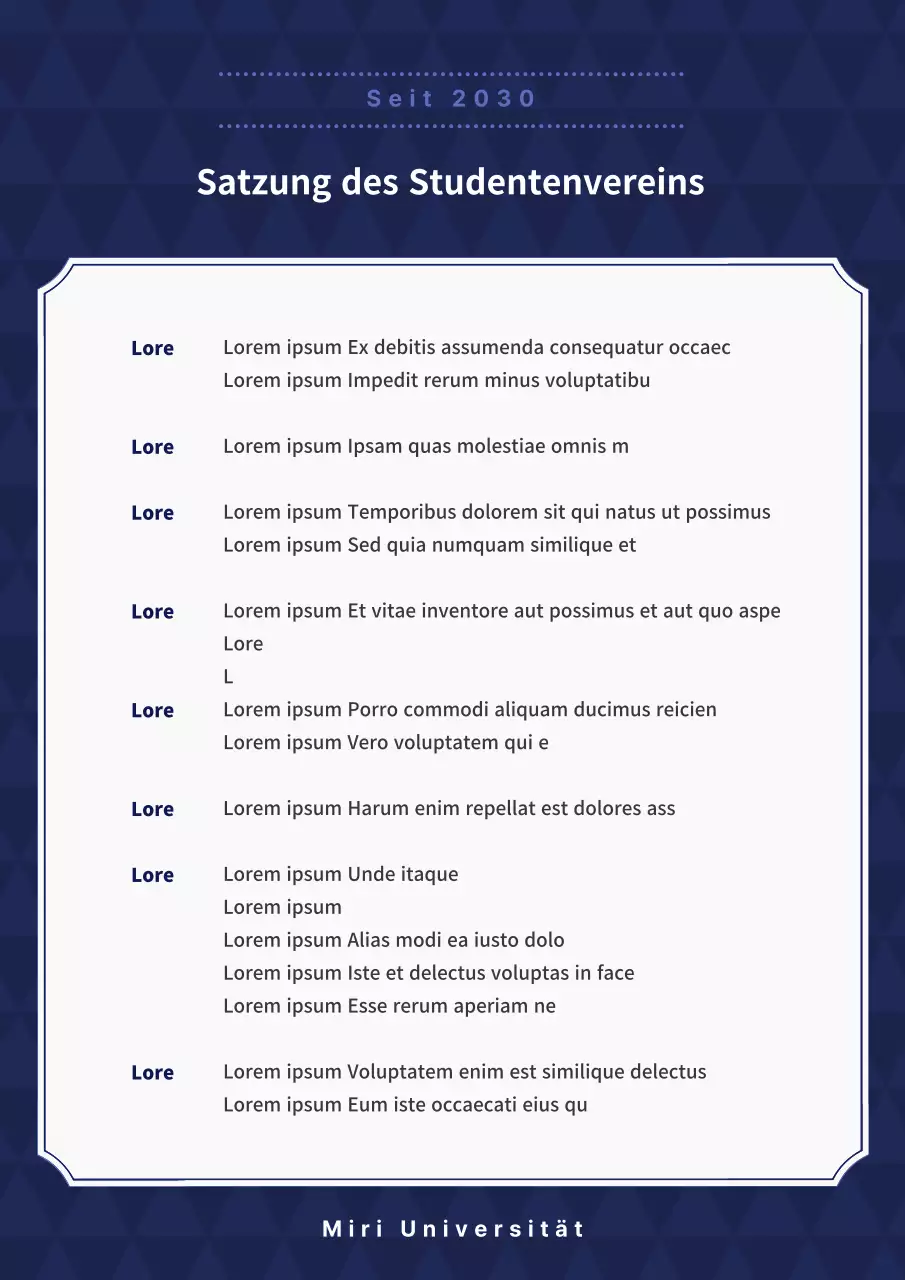 Leitfaden für die Satzung der Blue and Navy Student Government Association