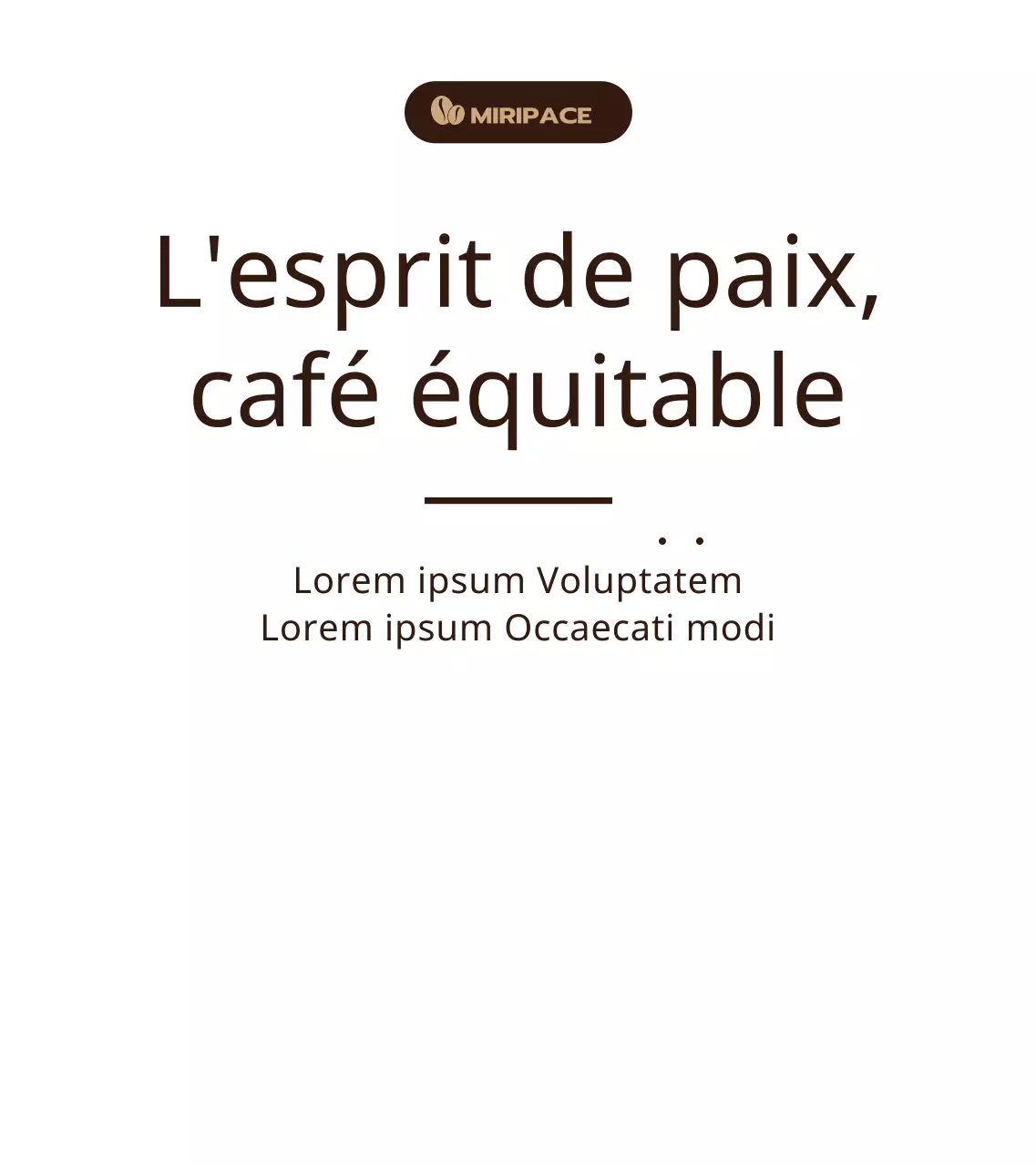 Marron, texte simple Information sur le café du commerce équitable en rayon