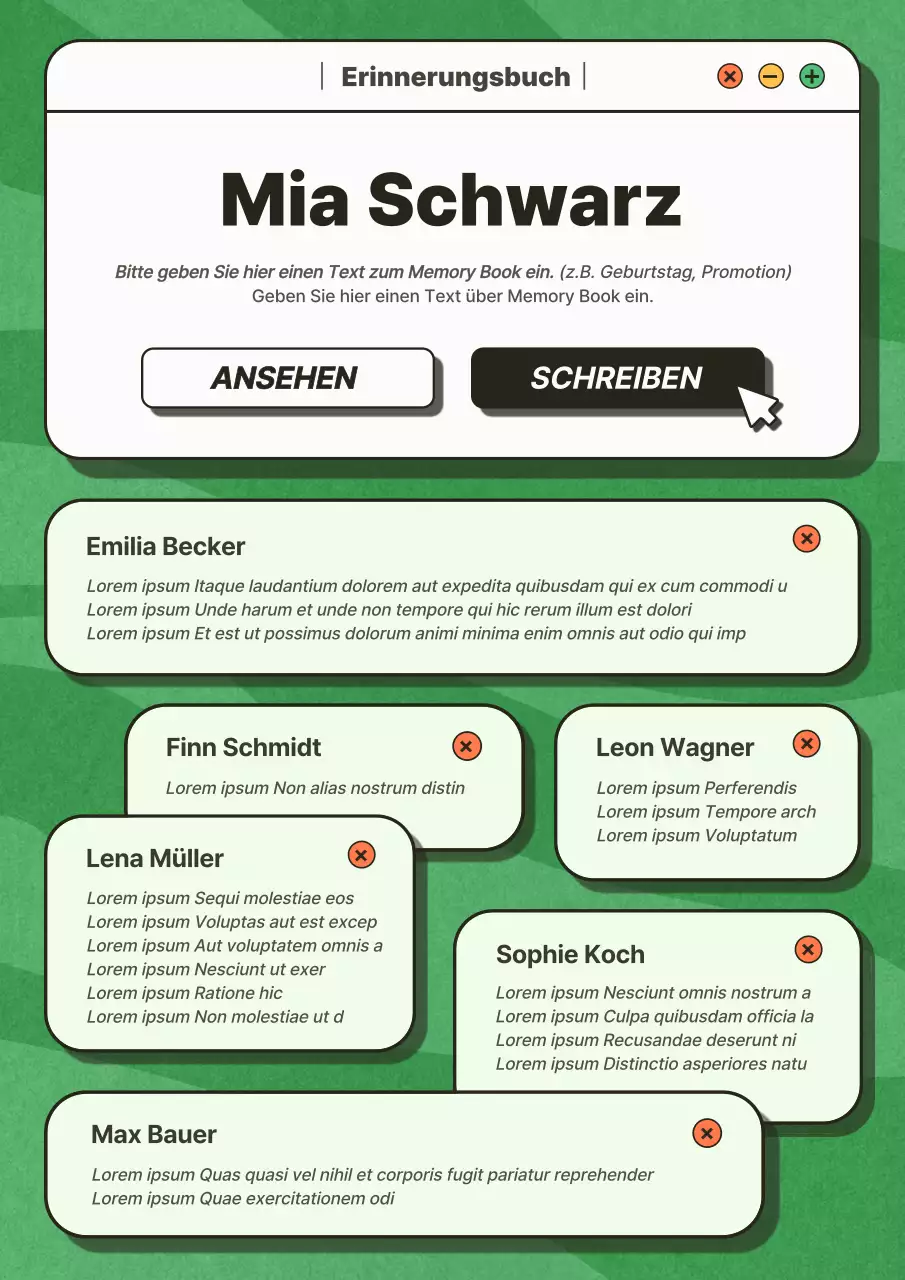 Grünes und weißes Interface Konzept Rolling Paper