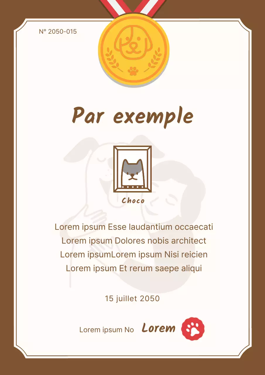 Liste pour un mignon animal de compagnie marron préscolaire