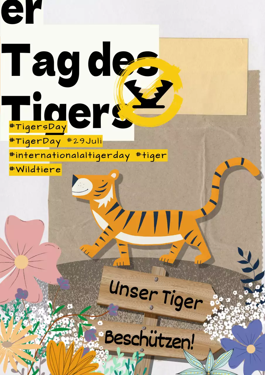 (Premium) Bewerben Sie den Welttigertag mit einem märchenhaften Konzept