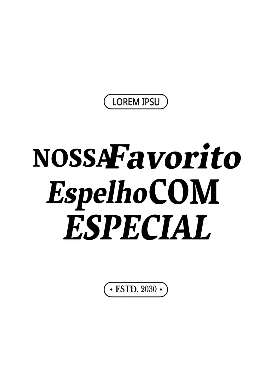 Uma combinação de tipos de letra moderna, a preto e branco, para produtos e promoções de salões de beleza.