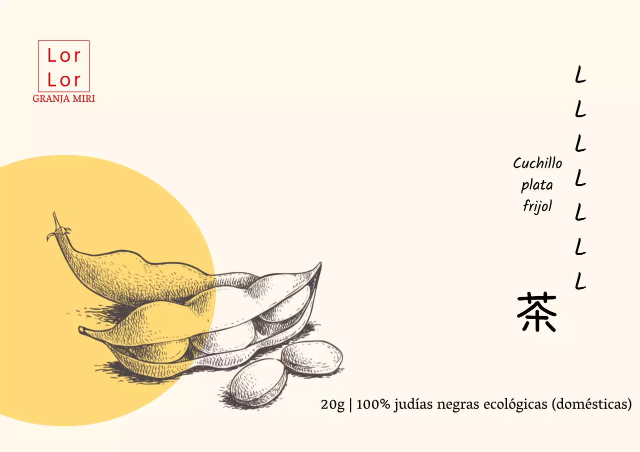 Té de judías negras Dibujo Amarillo