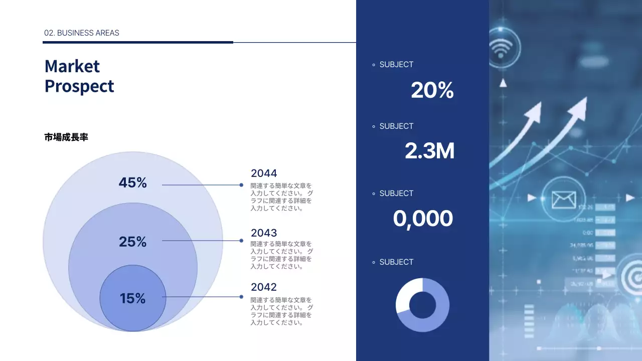 青色のすっきりとした新規事業計画書