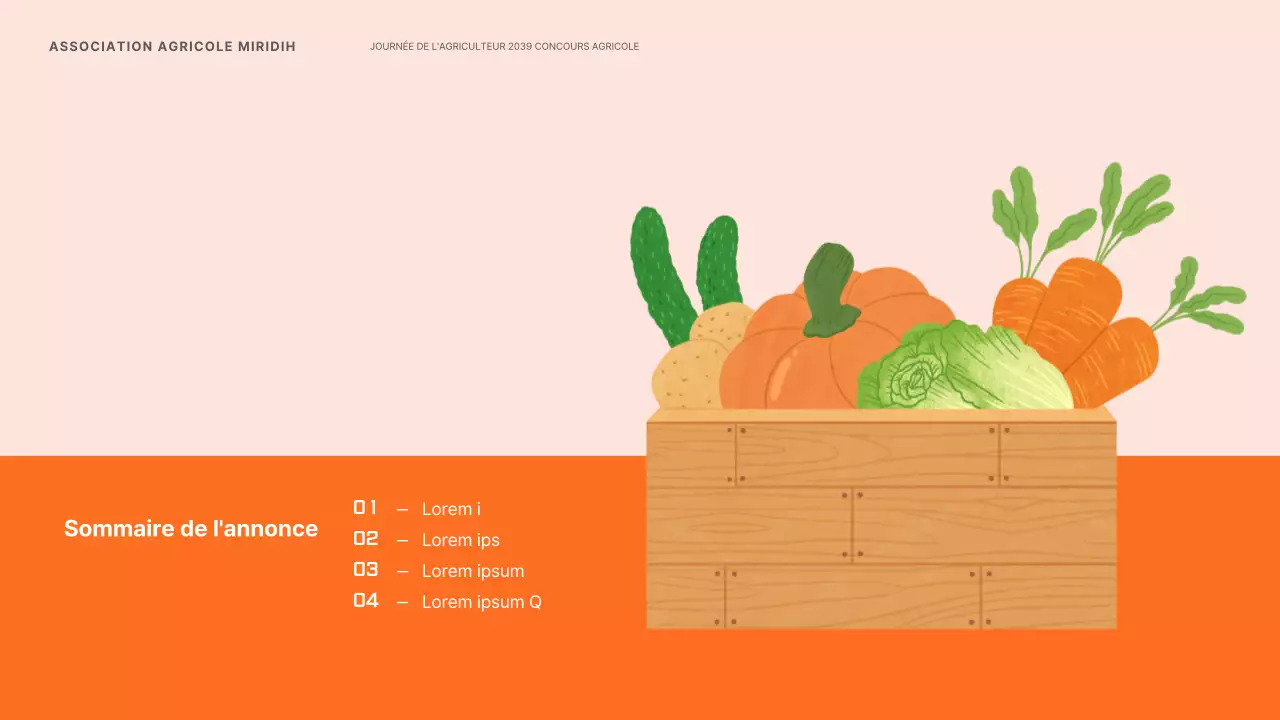 Annonce de la Journée des agriculteurs avec une illustration d'un agriculteur orange