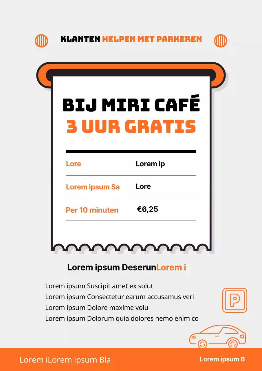 Oranje en grijze parkeerborden