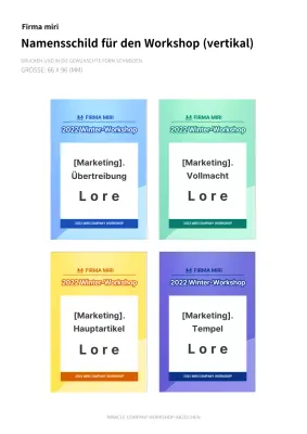 Namensschilder für Grafikwerkstätten