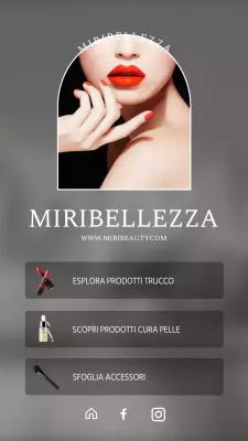 Introduzione ai cosmetici con un semplice design a bottoni bianchi e neri