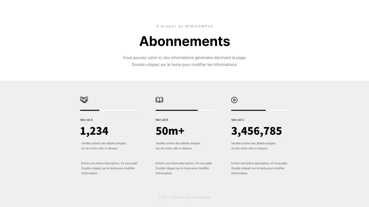 Plan d'affaires pour les entreprises dans les tons gris