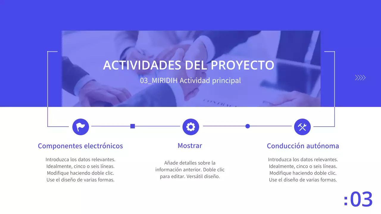 Azul y blanco limpio plan de negocios presentación corporativa PPT