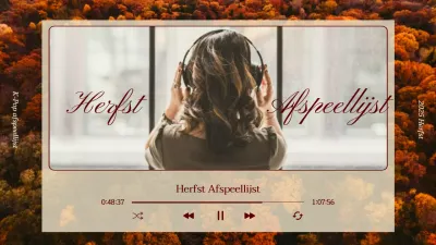 Herfstmuziek afspeellijst met een bruine herfstachtergrond