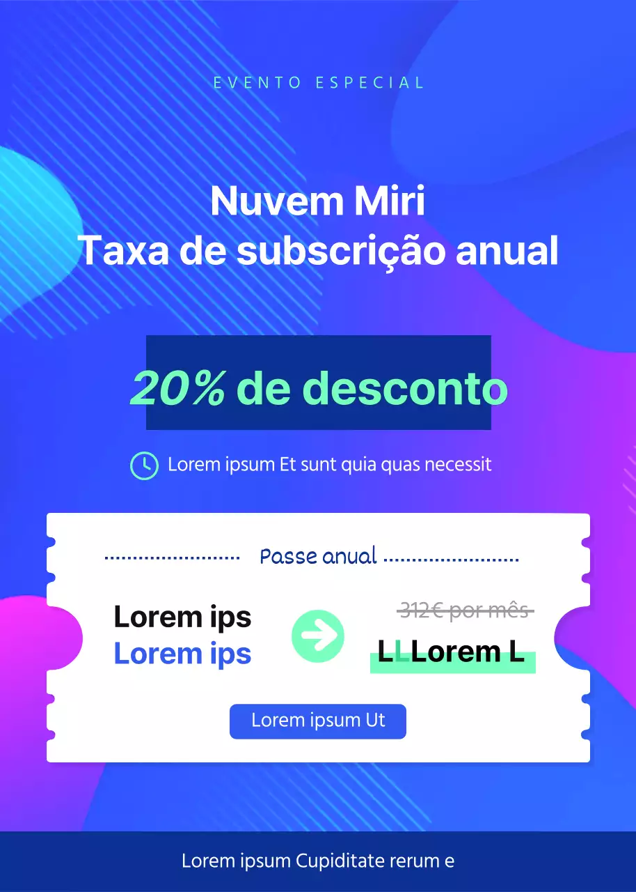 Um pop-up de evento de venda azul limpo