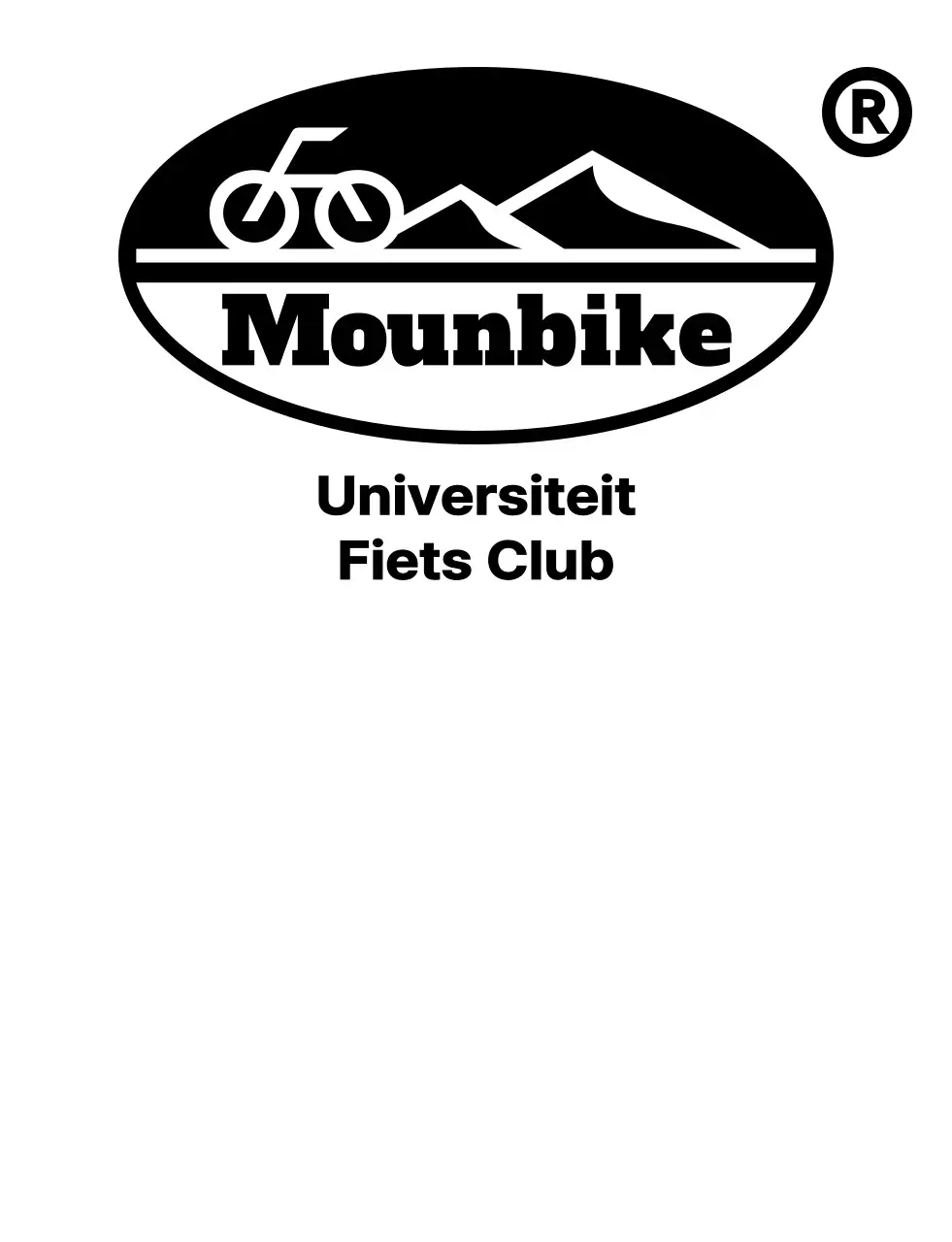 Mountainbike club concept met eenvoudige zwarte bergen en fietsen illustratie