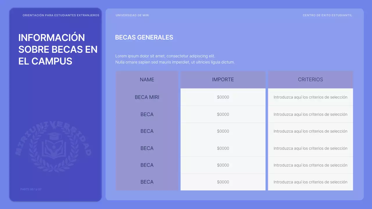 Orientación para estudiantes internacionales en malva y vibrante