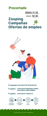 Una sencilla y simpática campaña de estilo ilustrativo en azul marino y verde.