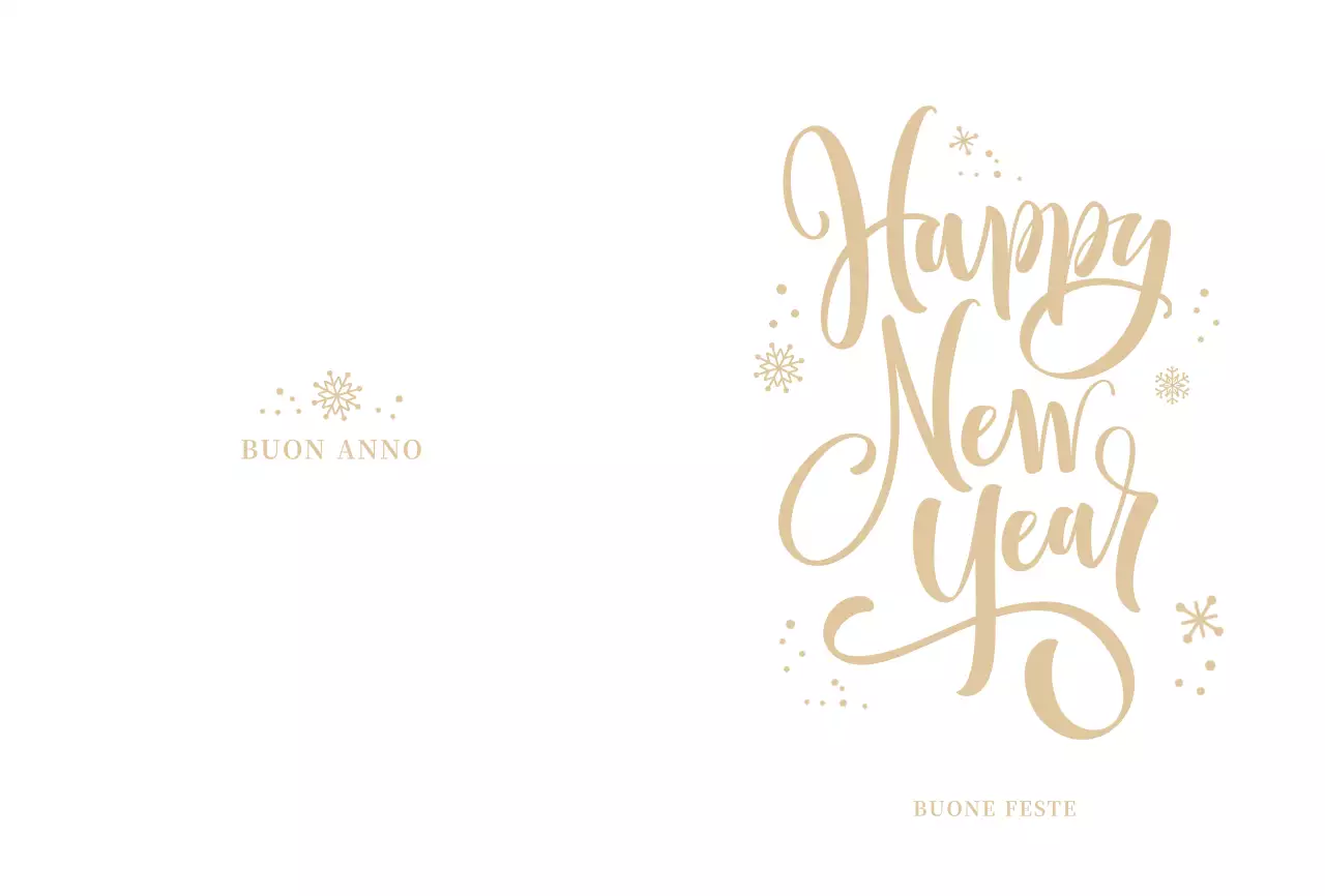 Cartolina semplice bianca per il Capodanno Cartolina