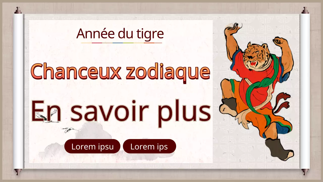 L'horoscope du Nouvel An du tigre dans les tons beiges