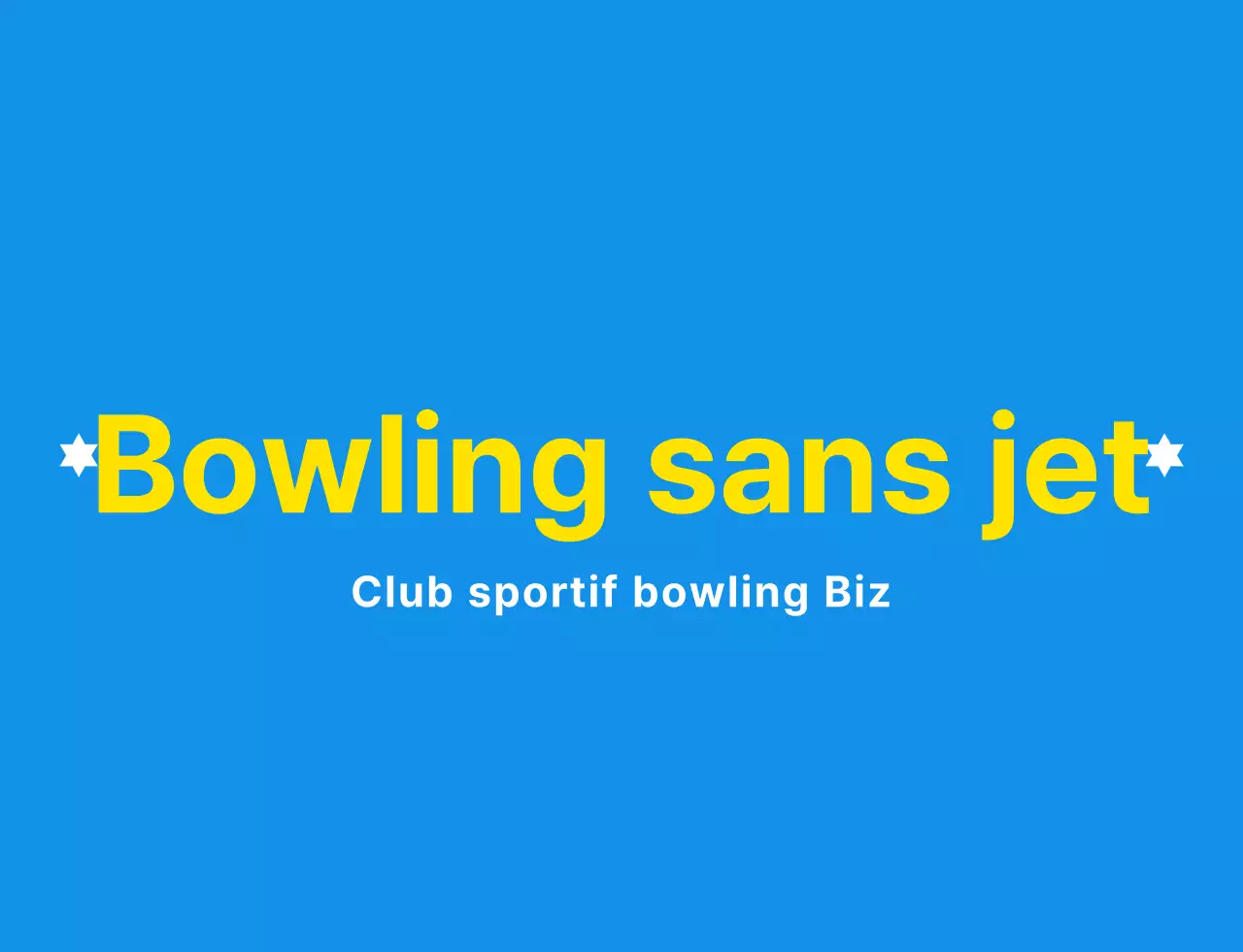 Illustration de bowling et logo emblématique en bleu clair, blanc et jaune pour un club de sport de bowling.