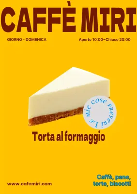 Promuovere una moderna torta da caffè in giallo e marrone