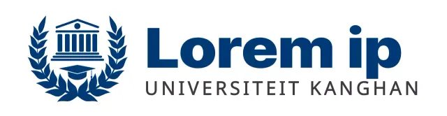 Universiteitslogo met het onderwijssymbool in marineblauw