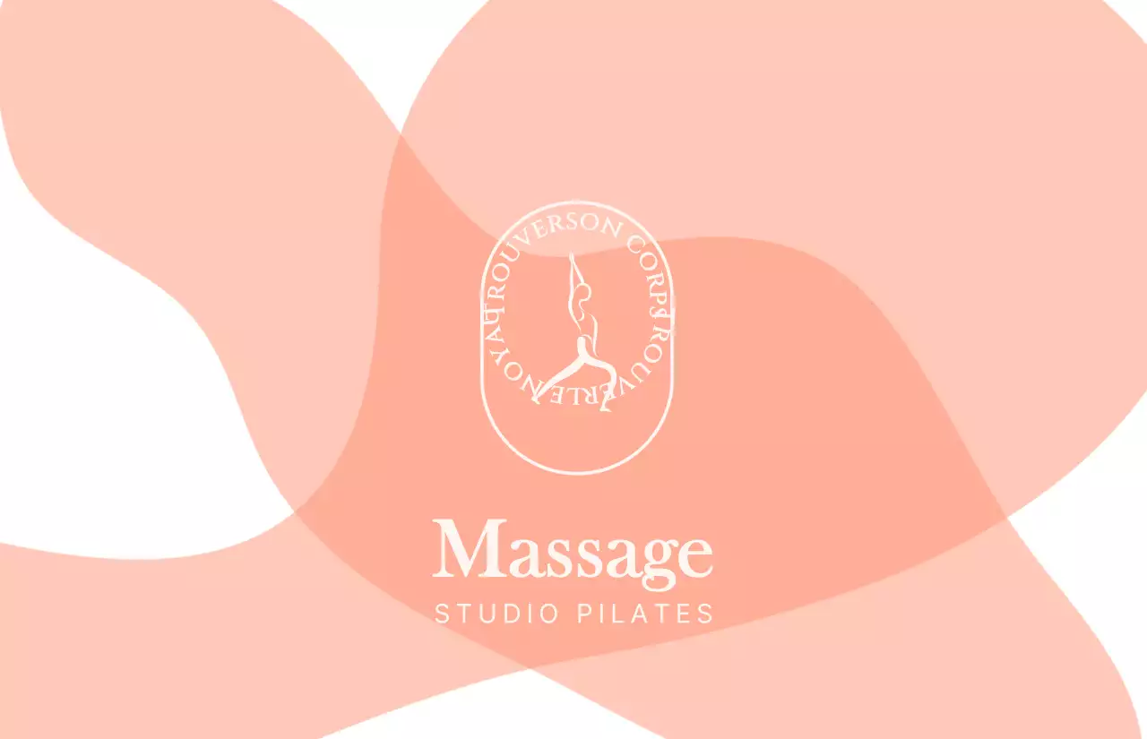 Carte de membre Pilates simple et adorable avec des pétales roses et le logo