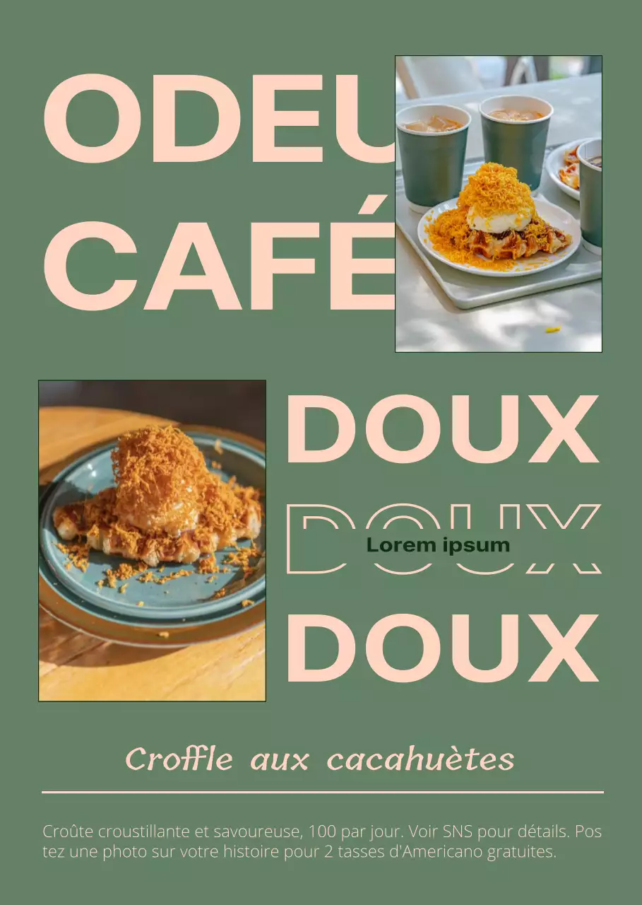 Promouvoir les menus avec différentes mises en page en vert