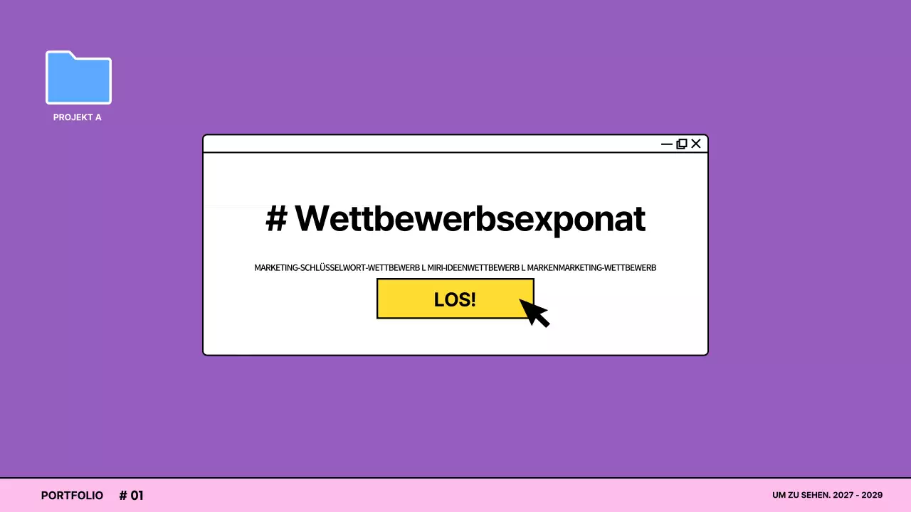Portfolio mit bunten Konzepten für Computerbildschirme