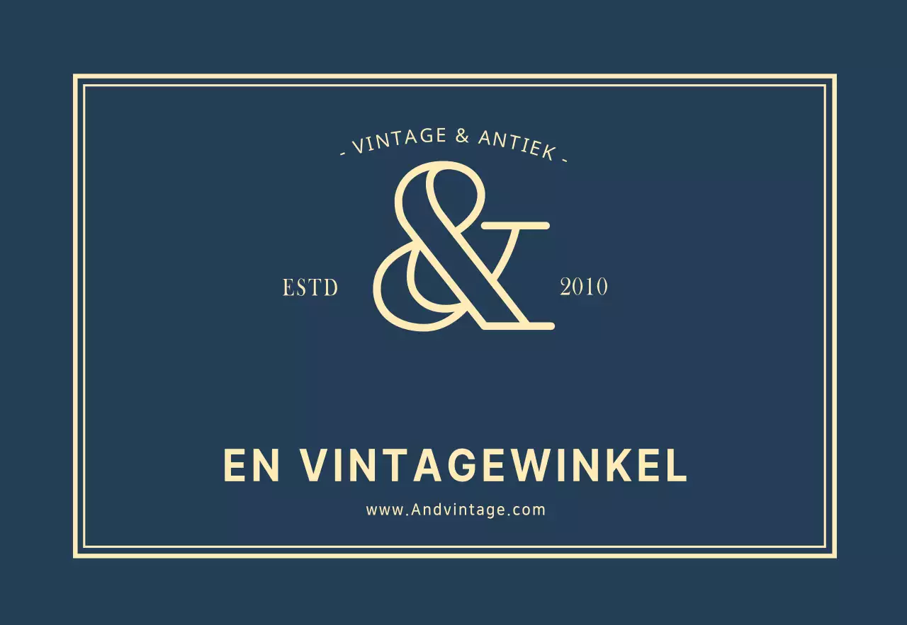 Eenvoudig vintage winkellogobord in marineblauw