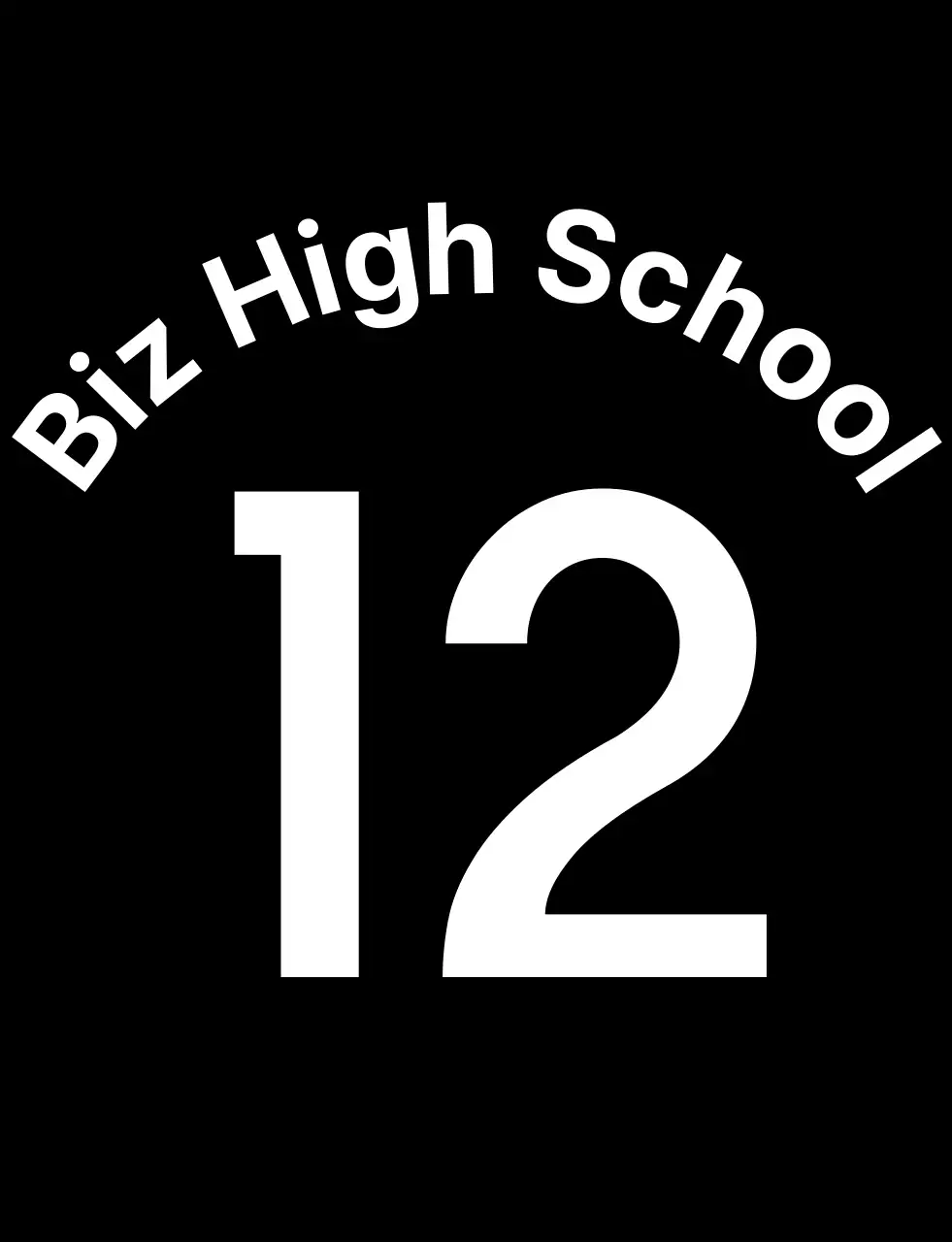 Einfache, saubere schwarz-weiße Weste zur Identifizierung von Highschool-Sportmannschaften