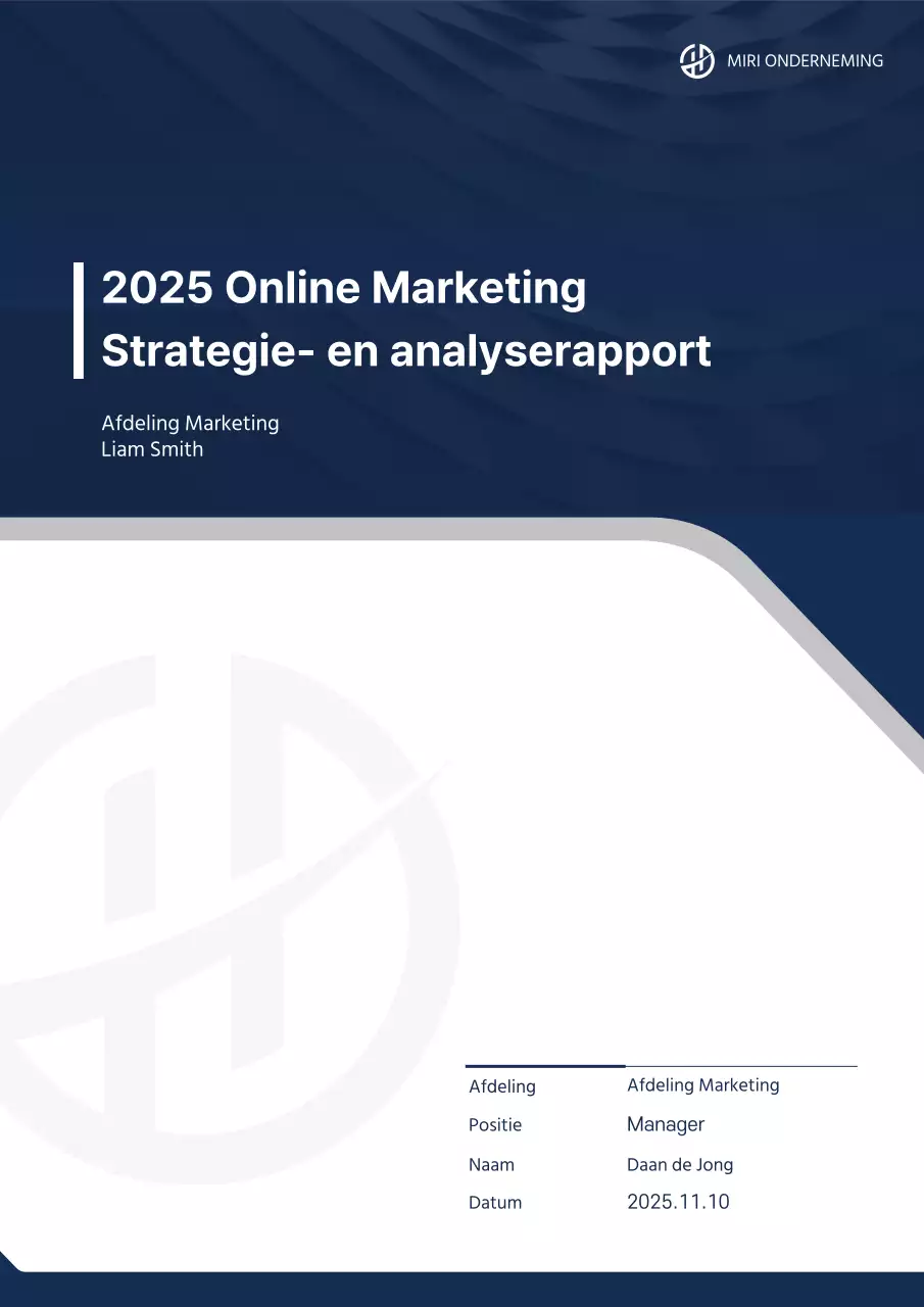 Bedrijfsrapportageformulier in marineblauw en grijs