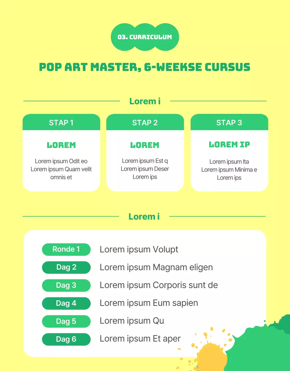 Harmonie geel en groen detailles
